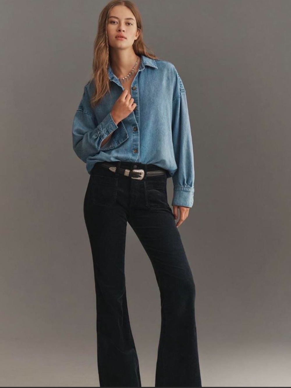 The Icon Corduroy Flare Jeans by Pilcro Anthropologie Mid-Rise